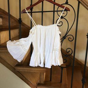 Zara Off the Shoulder Top W/ Bell Bottom Sleeves